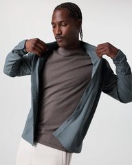 Waffle Shirt Jacket | Dusty Blue