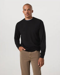 Merino Fine Gauge Wool Sweater | Black