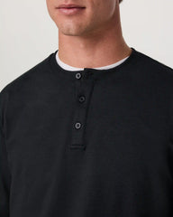 Long Sleeve Coronado Henley - Relaxed Fit | Black Heather