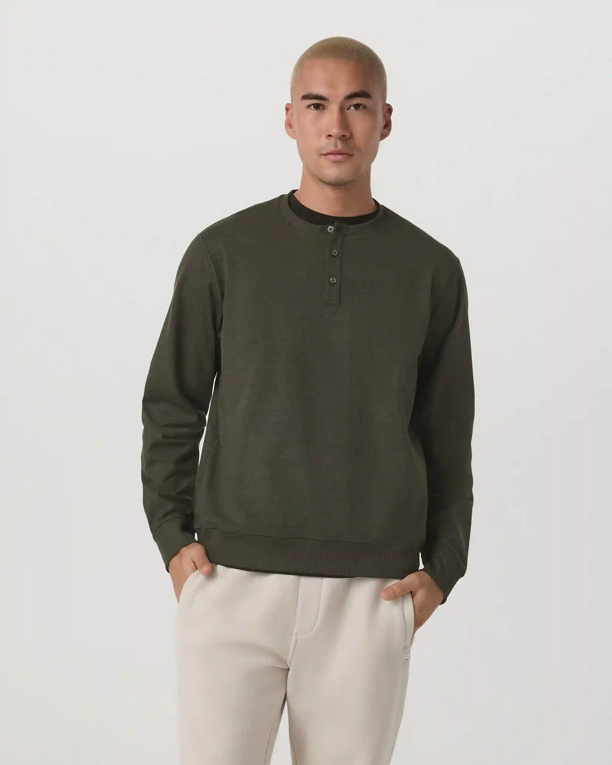 Long Sleeve Coronado Henley - Relaxed Fit | Oregano Heather