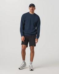 Pique Fleece Crew | Ocean Blue
