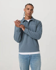 Long Sleeve Waffle Polo | Abyss