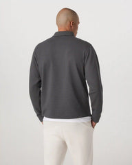 Long Sleeve Waffle Polo | Dark Pewter
