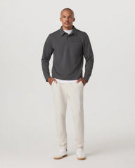 Long Sleeve Waffle Polo | Dark Pewter