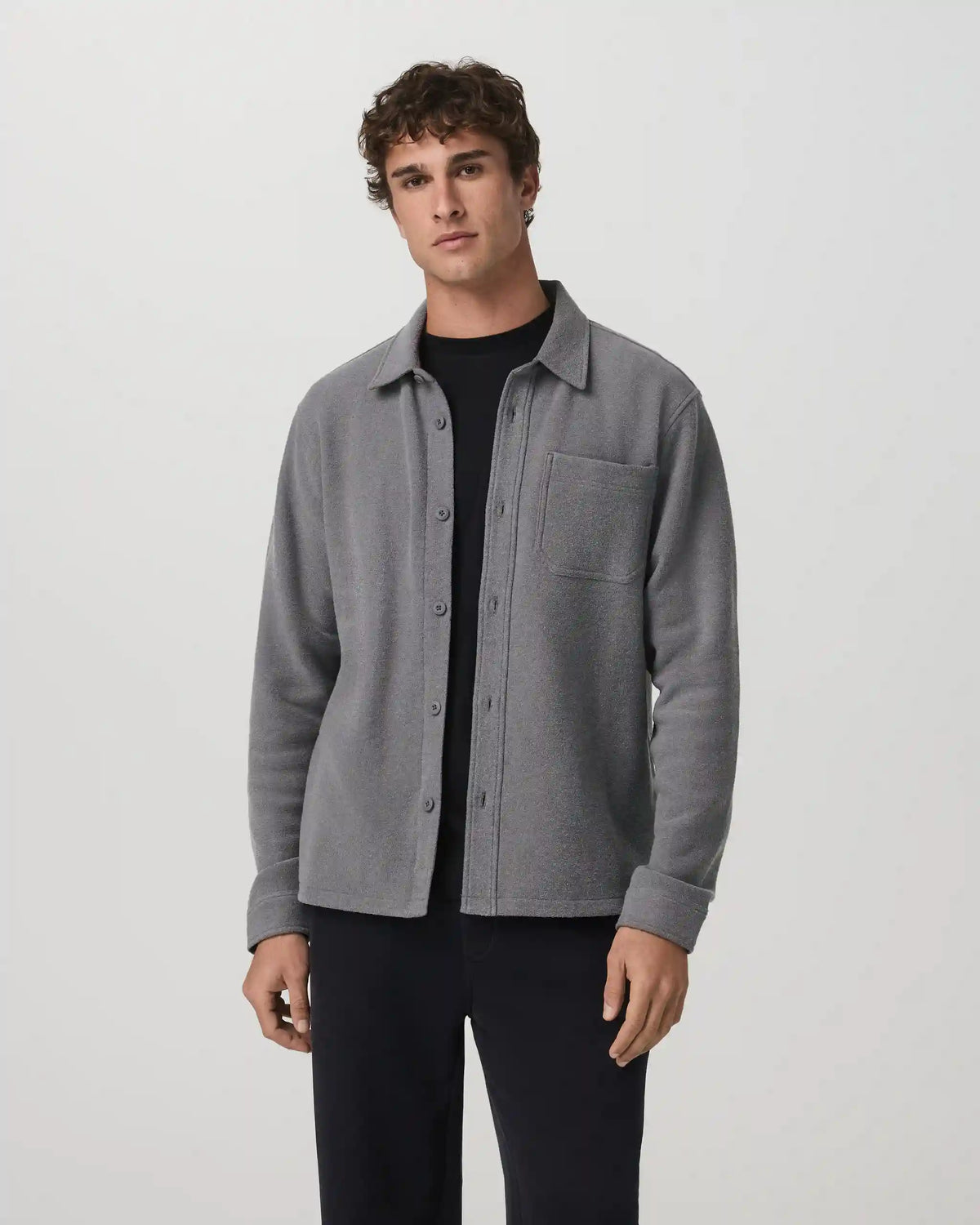 Beach Fleece Shirt Jacket | Pinecone Heather