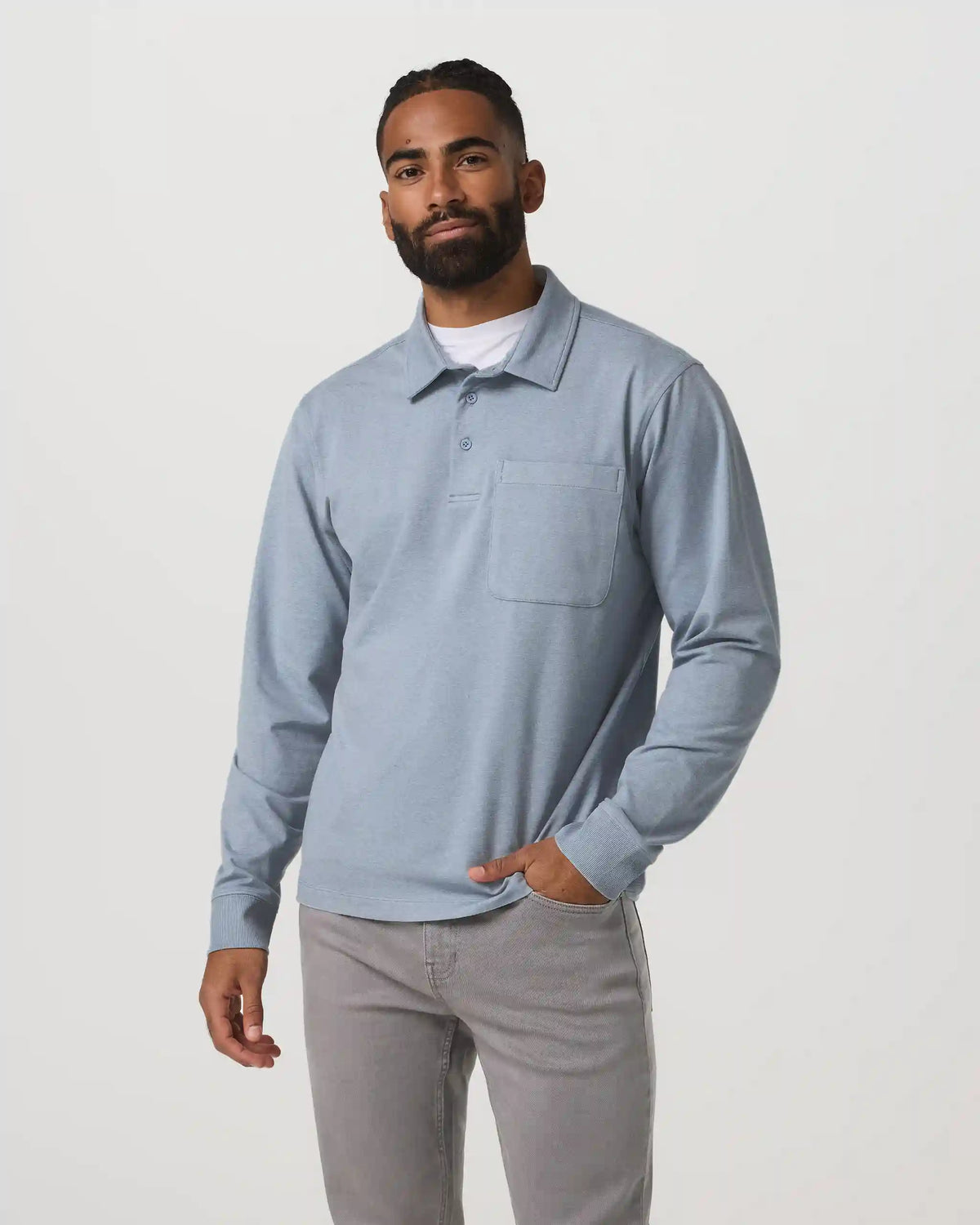 Long Sleeve Coronado Rugby | Blue Dusk Heather
