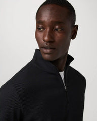 Lightweight Tech Waffle Quarter Zip | Black