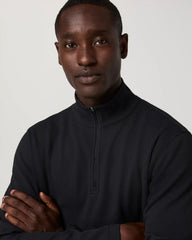 Lightweight Tech Waffle Quarter Zip | Black