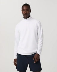 Lightweight Tech Waffle Quarter Zip | White