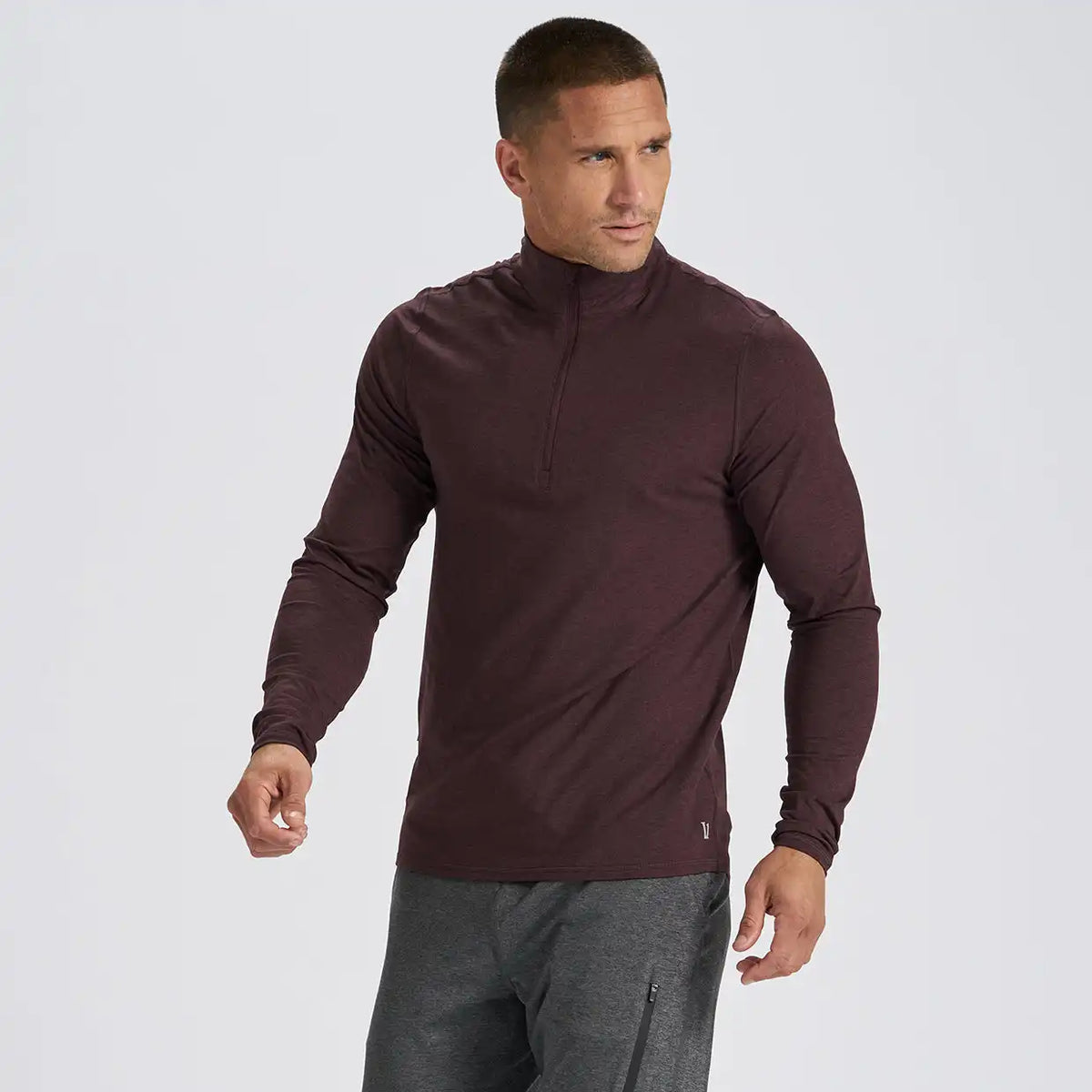 Ease Performance Half Zip | Oxblood Heather