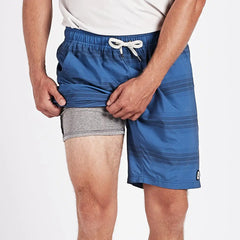Kore Short Lined 7" | Sea Charcoal Stripe