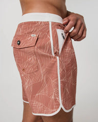 Cruise Boardshort 5" | Vintage Red Palm Shadow