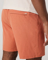 Banks Session Short Unlined 7" | Washed Brick Linen Texture