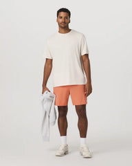Banks Session Short Unlined 7" | Washed Brick Linen Texture