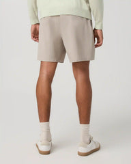 Aim Elastic Waist Short 7" | Khaki Linen Texture