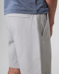 Cascade Crinkle Elastic Waist Short 8" | Fog