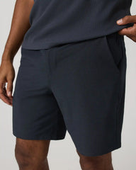 Aim Short 8" | Navy Linen Texture