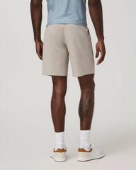 Aim Short 8" | Khaki Houndstooth Linen Texture