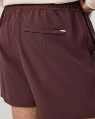 Banks Session Short Unlined 5" | Boysenberry Linen Texture