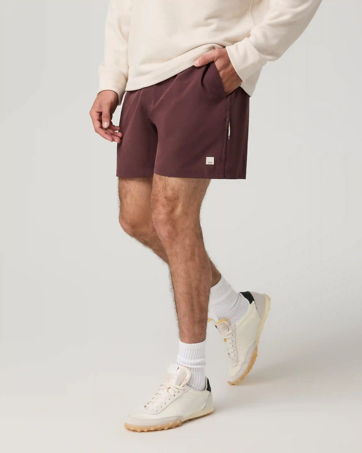 Banks Session Short Unlined 5" | Boysenberry Linen Texture