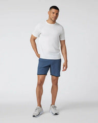 Banks Short Unlined 7" | Azure Linen Texture