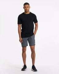 Banks Short Unlined 7" | Charcoal Engineered Stripe