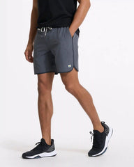 Banks Short Unlined 7" | Charcoal Engineered Stripe