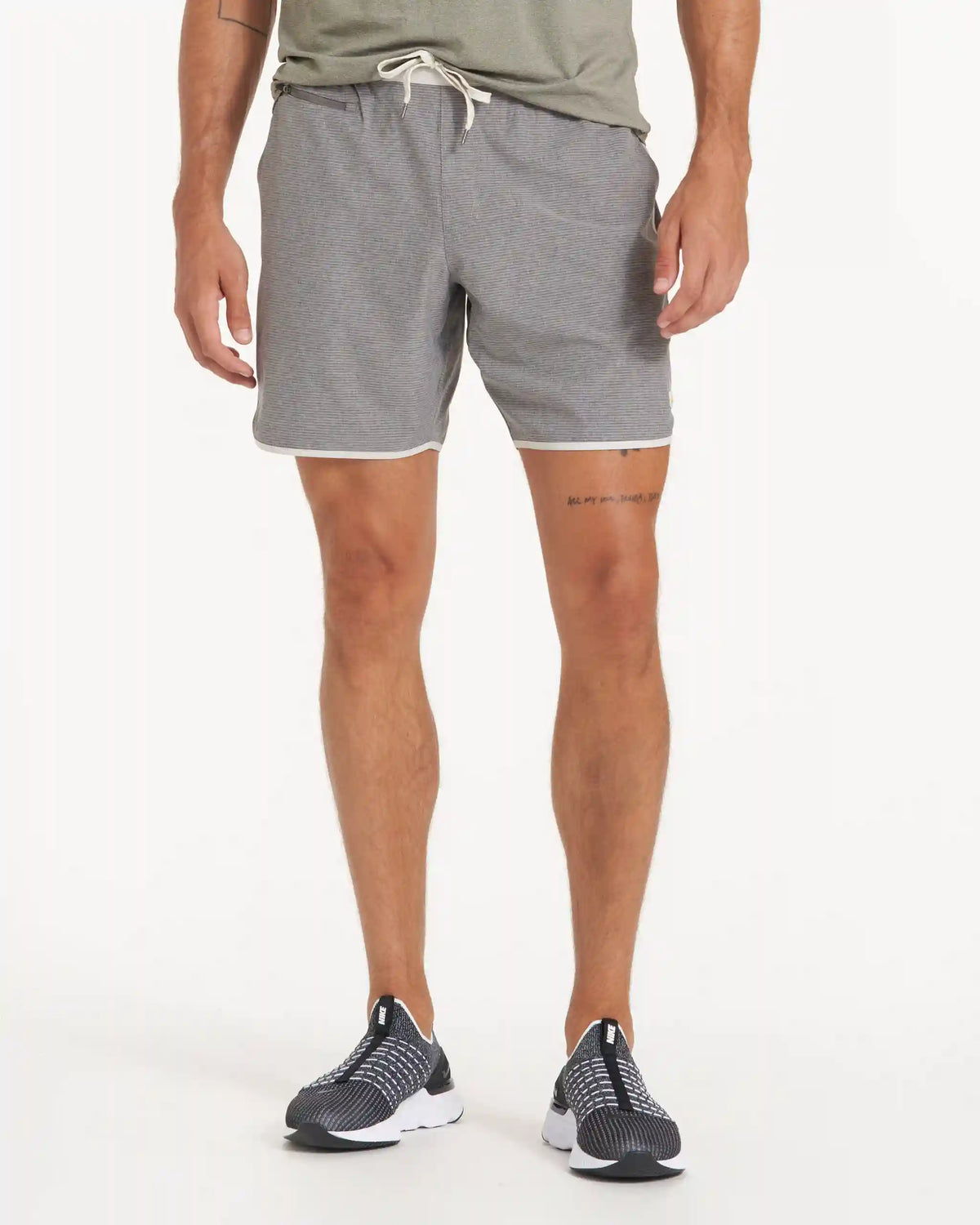 Banks Short Unlined 7" | Grey Engineered Stripe
