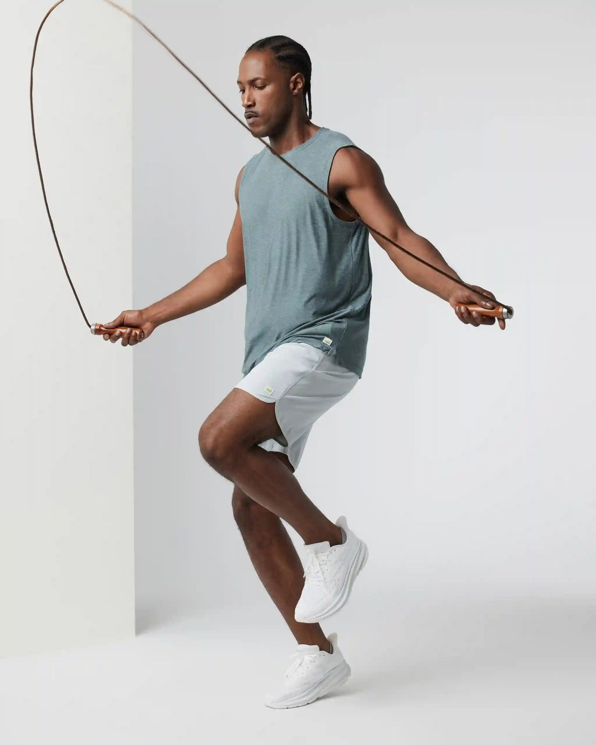 Banks Short Unlined 7" | Sky Grey Linen Texture
