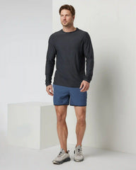 Banks Short Unlined 5" | Azure Linen Texture