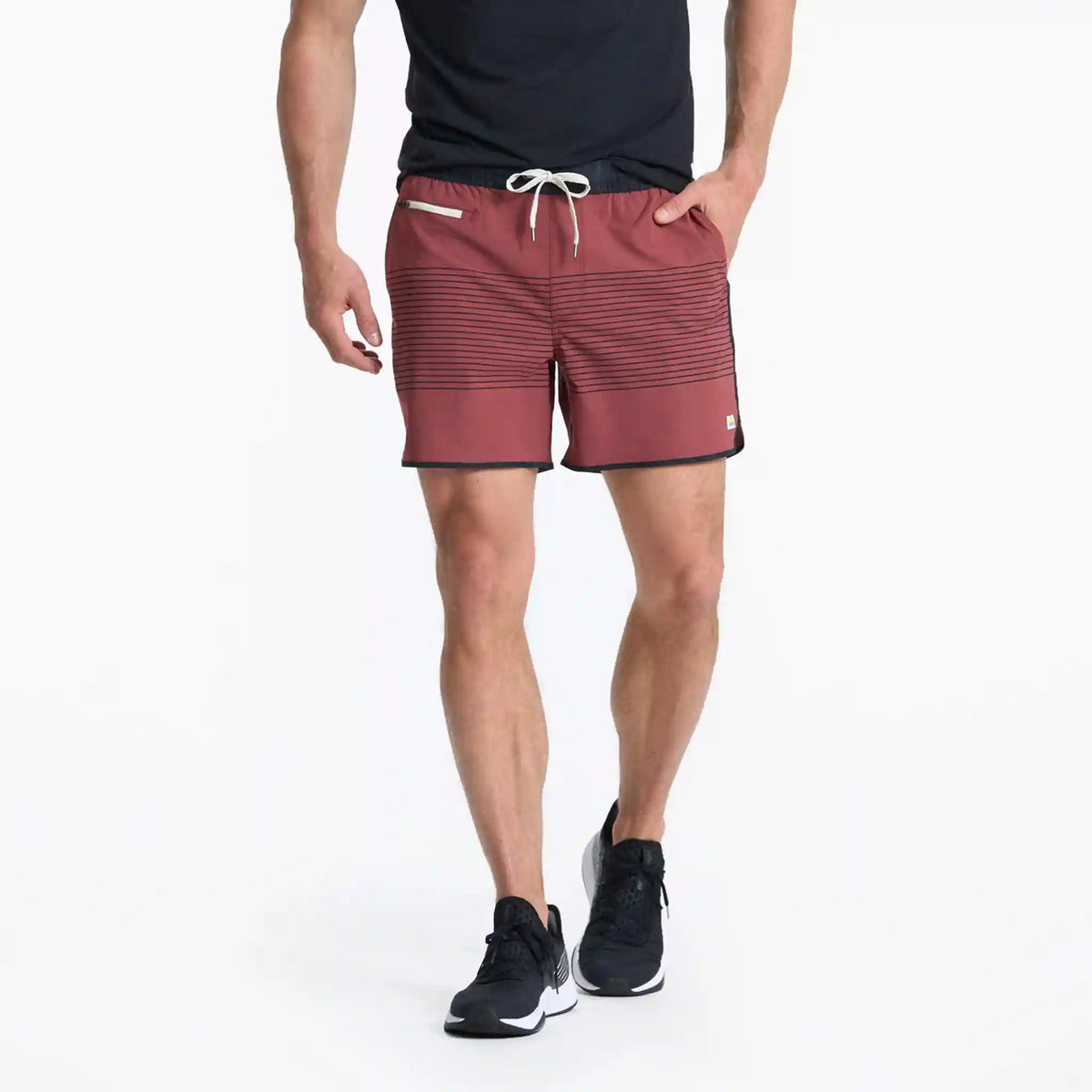 Banks Short Unlined 5" | Currant Stripe