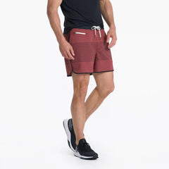 Banks Short Unlined 5" | Currant Stripe
