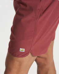 Banks Short Unlined 5" | Earth Red Linen Texture