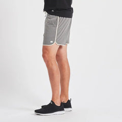 Banks Short Unlined 5" | Grey Linen Texture