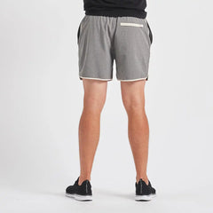 Banks Short Unlined 5" | Grey Linen Texture