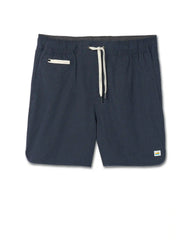 Banks Short Unlined 5" | Navy Linen Texture