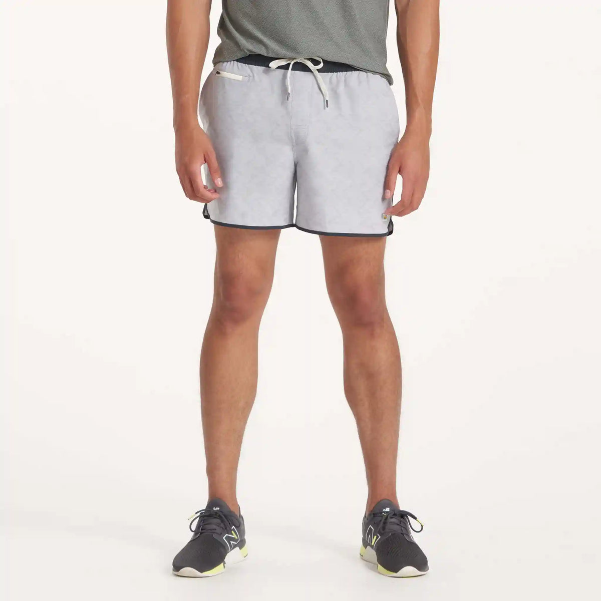 Banks Short Unlined 5" | Platinum Herringbone