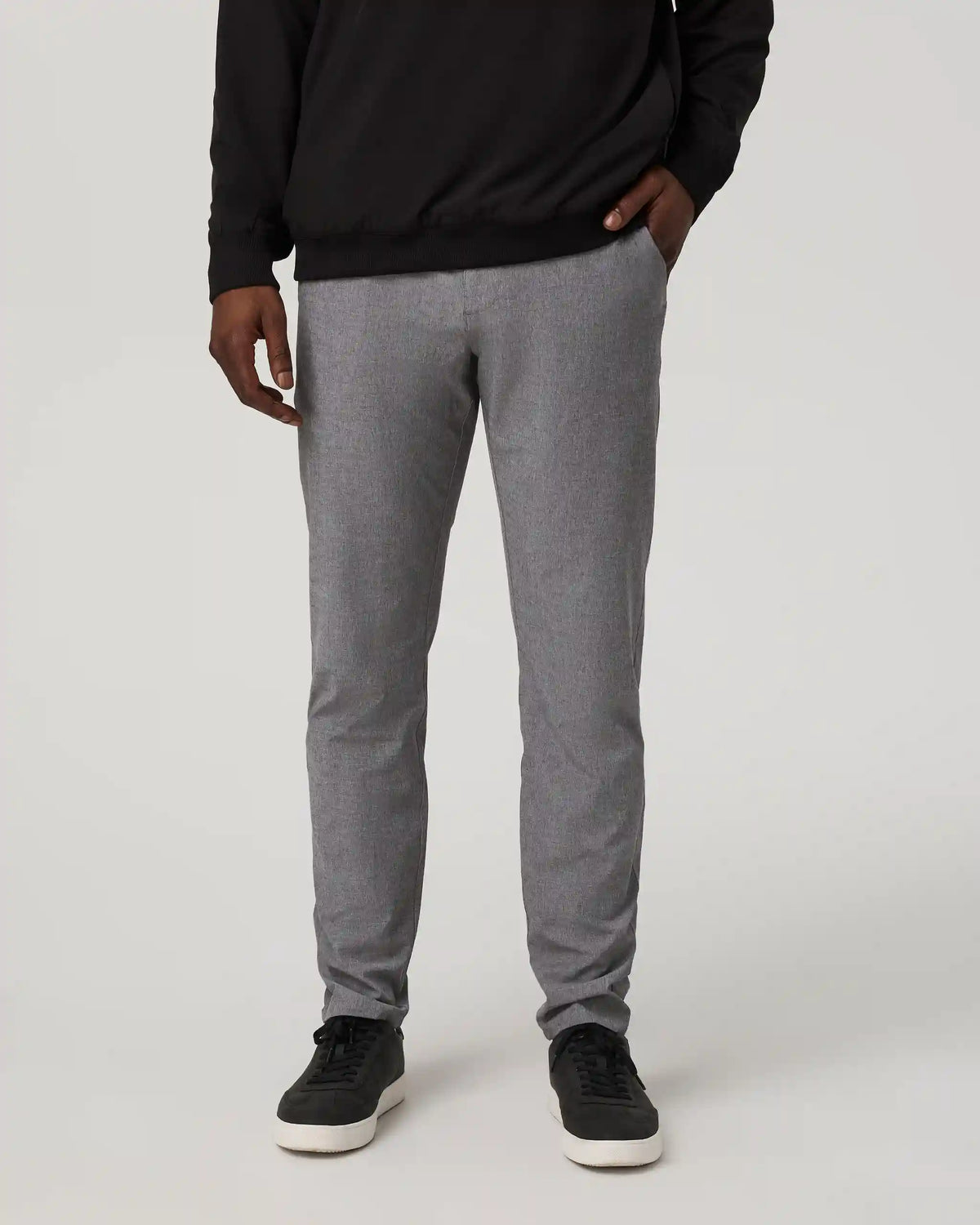 Aim Trouser Athletic Slim Fit 32" | Gull Grey Linen Texture