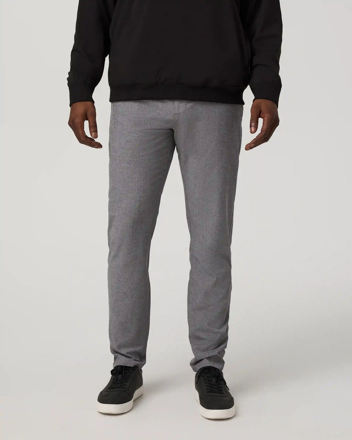 Aim Trouser Athletic Slim Fit 30" | Gull Grey Linen Texture