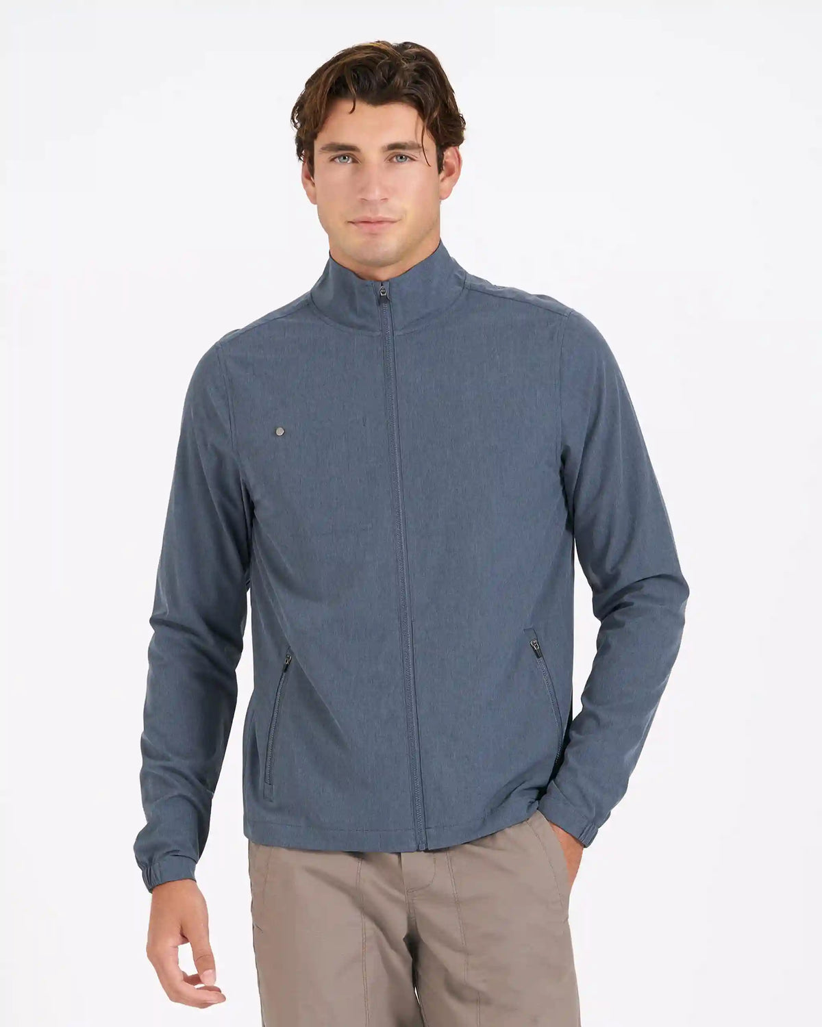 Venture Track Jacket | Navy Linen Texture