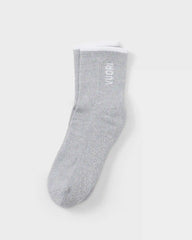 Half Crew Gripper Sock | Light Heather Grey