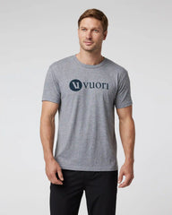V1 Vuori Wordmark Logo Tee | Heather Grey/Indigo