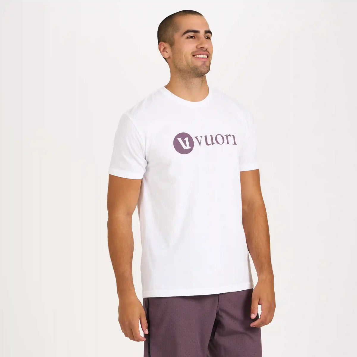 V1 Vuori Wordmark Logo Tee | White / Smoked Plum