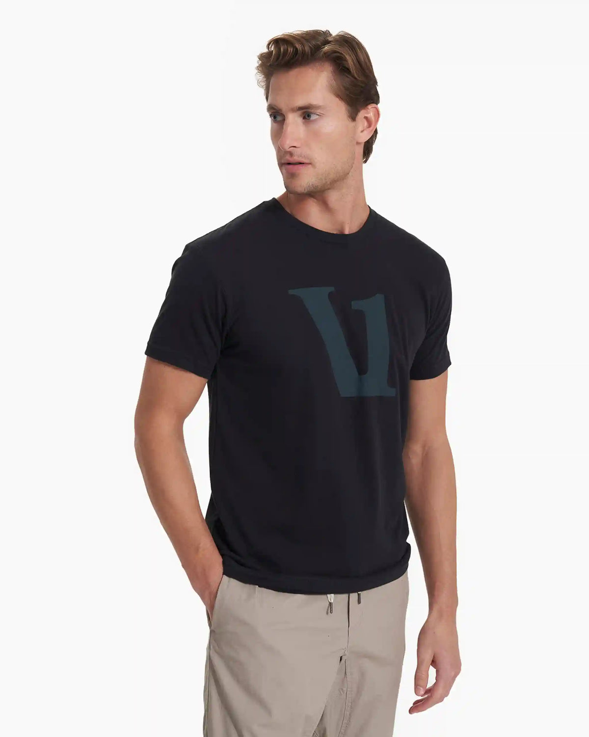 V1 Logo Tee | Black/Charcoal