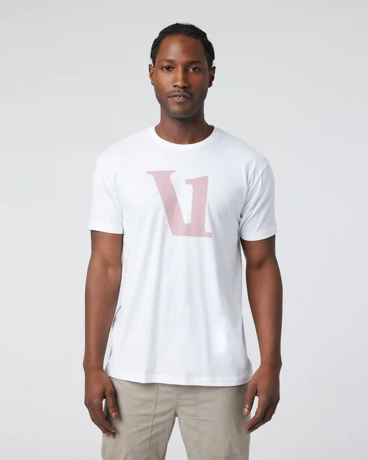 V1 Logo Tee | White/Umber