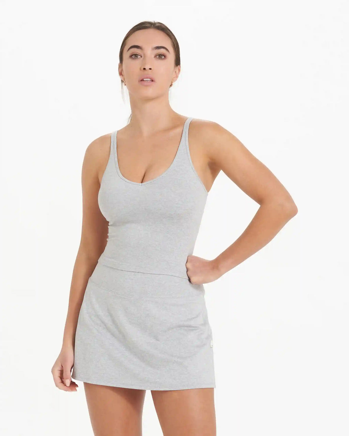 Halo Performance Crop | Pale Grey Heather