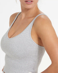 Halo Performance Crop | Pale Grey Heather