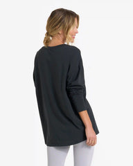 Long-Sleeve Feather Tee | Washed Black