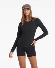 Long-Sleeve Lux Crew | Black Heather