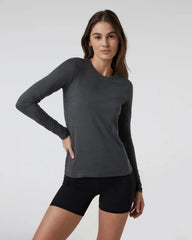 Long Sleeve Lux Crew | Dark Pewter Heather